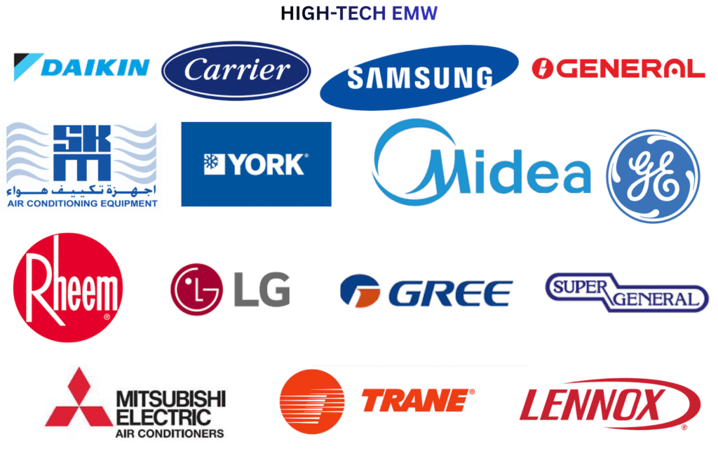 We handle all brands, including LG, Samsung, Daikin, York, Carrier, Gree, Media, O-General, Super General, SKM, Rheem, Mitsubishi, Trane, Goodman, lennox.